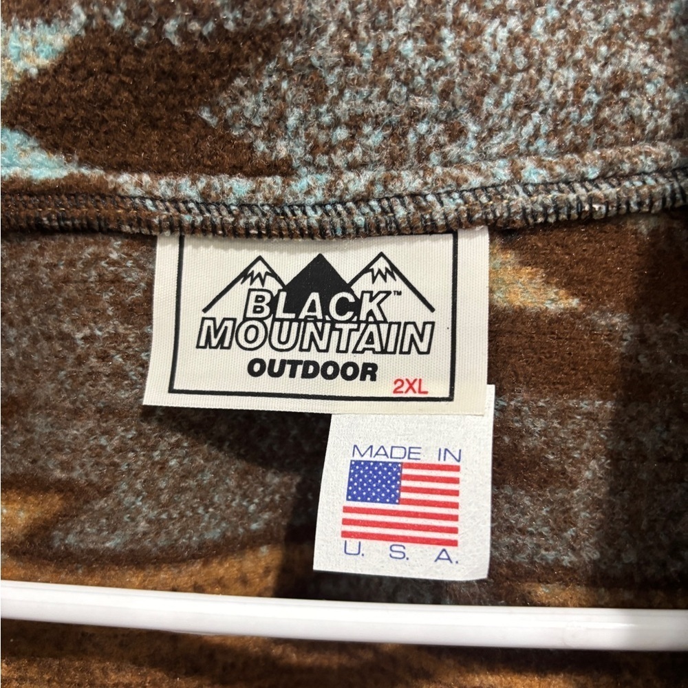 Vtg Black Mountain Outdoor Full Zip Aztec Fleece Jacket USA Made Women’s 2XL - Picture 6 of 10
